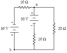 <strong>What is the potential difference V<sub>b</sub> − V<sub>a</sub> shown in the circuit below. </strong> A)−8.0 V B)+8.0 V C)−18 V D)+18 V E)−12 V