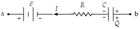 <strong>If R = 4.0 kΩ,C = 3.0 mF,ε = 15 V,Q = 12 mC,and I = 2.0 mA,what is the potential difference V<sub>b</sub> − V<sub>a</sub>? </strong> A)+3.0 V B)−19 V C)−3.0 V D)+27 V E)+21 V