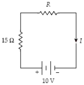 <strong>A 10-V battery is connected to a 15-Ω resistor and an unknown resistor R,as shown.The current in the circuit is 0.40 A.How much heat is produced in the 15-Ω resistor in 2.0 min? </strong> A)0.40 kJ B)0.19 kJ C)0.29 kJ D)0.72 kJ E)0.80 kJ