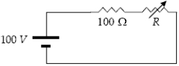 <strong>A series circuit consists of a 100 V DC power source,a 100 Ω resistor,and a variable resistor of resistance R,which varies from 0 to 100 Ω.The current in the circuit is </strong> A)directly proportional to R. B)inversely proportional to R. C)directly proportional to (100 Ω + R). D)inversely proportional to (100 Ω + R). E)neither directly nor inversely proportional to R or to (100 Ω + R).