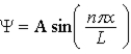 <strong>The wave function for a particle in a one-dimensional box is )Which statement is correct?</strong> A)This wavefunction gives the probability of finding the particle at x. B)|Ψ(x)|<sup>2</sup> gives the probability of finding the particle at x. C)|Ψ(x)|<sup>2</sup> Δx gives the probability of finding the particle between x and x + Δx. D) gives the probability of finding the particle at a particular value of x. E) gives the probability of finding the particle between x and x + Δx.