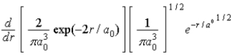 <strong>The radial portion of the de Broglie wavefunction for an electron in the ground state of the hydrogen atom is Ψ<sub>1</sub><sub>s</sub>(r)= 1/( )<sup>1/2</sup> exp(−r/a<sub>0</sub>)where a<sub>0</sub> is the Bohr radius.The probability of finding the electron is</strong> A) B) C) D) E)