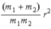 <strong>When calculating the rotational kinetic energy of a diatomic molecule,with atoms of mass m<sub>1</sub> and m<sub>2</sub>,the moment of inertia about an axis passing through the molecule's center of mass,with r the atomic separation,is</strong> A)   . B)   . C)   . D)   . E)   . <div style=padding-top: 35px> 