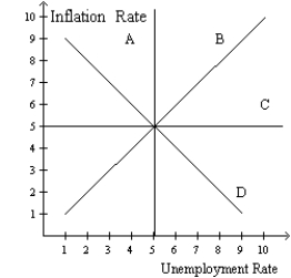 Figure 35-5 -Refer to figure 35-5.In this order,which curve is a long-run Phillips curve and which is a short-run Phillips curve?