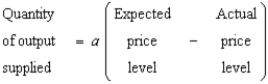 <strong>Which of the following correctly expresses why the short-run aggregate-supply curve slopes upward?</strong> A) B) C) D)