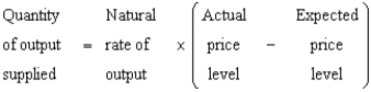 <strong>Which of the following correctly expresses why the short-run aggregate-supply curve slopes upward?</strong> A) B) C) D)
