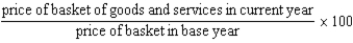 <strong>Which of the following is the correct formula for calculating the consumer price index?</strong> A) B) C) D)
