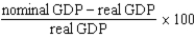 <strong>Which of the following is the correct formula for the GDP deflator?</strong> A) . B) . C) . D) .