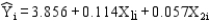 <strong>Based on the following regression output, what is the equation of the regression line? </strong> A) B) C) D)