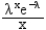 <strong>Exhibit 13.1 The following questions are based on the output below. A store currently operates its service system with 1 operator. Arrivals follow a Poisson distribution and service times are exponentially distributed. The following spreadsheet has been developed for the system. What is the formula for the probability of x arrivals, p(x), under a Poisson distribution with arrival rate λ?</strong> A) B) C) D)
