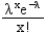 <strong>Exhibit 13.1 The following questions are based on the output below. A store currently operates its service system with 1 operator. Arrivals follow a Poisson distribution and service times are exponentially distributed. The following spreadsheet has been developed for the system. What is the formula for the probability of x arrivals, p(x), under a Poisson distribution with arrival rate λ?</strong> A) B) C) D)