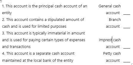 Match each of the following controls with the assertion for long-term debt that it supports.