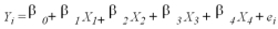 <strong>Bill wants to write the equation that demonstrates the model for explaining mid-life crisis.He is using optimism,locus of control,income,and years since completing college as explanatory variables.Which of the following equations is most appropriate?</strong> A) B) C) D) E) none of the above