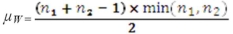 <strong>For the Wilcoxon rank-sum test with the sample sizes being at least 10,the test statistic can be assumed to follow a normal distribution with mean:</strong> A) B) C) D)
