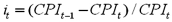 <strong>Which of the following correctly identifies the expression for calculating the inflation rate for period t,based on the CPI?</strong> A) B) C) D)