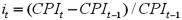 <strong>Which of the following correctly identifies the expression for calculating the inflation rate for period t,based on the CPI?</strong> A) B) C) D)