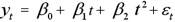 <strong>In the quadratic trend model, ,which coefficient determines if the trend is going to be U-shaped or inverted U-shaped?</strong> A) B) C) D)