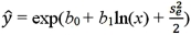 <strong>For the log-log model ln(y)= β<sub>0</sub> + β<sub>1</sub>ln(x)+ ε,the predicted value of y is computed by:</strong> A) B) C) D)