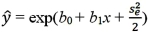 <strong>For the log-log model ln(y)= β<sub>0</sub> + β<sub>1</sub>ln(x)+ ε,the predicted value of y is computed by:</strong> A) B) C) D)