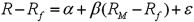 <strong>The capital asset pricing model is given by: ,where = expected return on the market, = risk-free market return,and = expected return on a stock or portfolio of interest.The explanatory variable in this model is:</strong> A) . B) . C) . D)