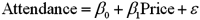 A researcher analyzes the relationship between amusement park attendance and the price of admission.She estimates the following model: , where Attendance is the daily attendance (in 1000s)and Price is the gate price (in $).A portion of the regression results is shown in the accompanying table. a.Predict the Attendance for an amusement park that charges $80 for admission. B)Interpret the slope coefficient attached to Price. C)Calculate the standard error of the estimate.If the sample mean for Attendance is 75.9,what can you infer about the model's predictive power. D)Calculate and interpret the coefficient of determination.How much of the variability in Attendance is unexplained.