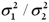 A right-tailed test for the ratio of two population variances examines whether is greater than .