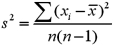 <strong>Which of the following is the formula for the sample variance s<sup>2</sup> when used as an estimate of σ<sup>2</sup> for a random sample of n observations from a population?</strong> A) B) C) D)