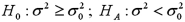 <strong>Identify the hypothesis that depicts a right-tailed test for the population variance from the list of hypotheses given below.</strong> A) B) C) D)