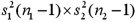 <strong>If independent samples of size n<sub>1</sub> and n<sub>2</sub> are drawn from normal populations with equal variances,then the value of the F<sub>(</sub><sub>df</sub><sub>1,</sub><sub>df</sub><sub>2)</sub> statistic is calculated as ____.</strong> A) B) C) D)
