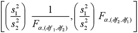 <strong>Which of the following is the formula for a confidence interval for the ratio of the population variances ?</strong> A) B) C) D)