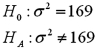 Consider the following hypotheses: A sample variance of 98 is obtained from a random sample of 10 observations drawn from a normally distributed population.At 1% significance level,conduct a test for the population variance using the critical value approach.