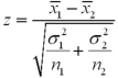 <strong>Assume the competing hypotheses take the following form: versus ,where is the population mean for population 1 and is the population mean for population 2.Also assume that the populations are normally distributed and we use independent sampling.The population variances are not known and cannot be assumed equal.The value of the appropriate test statistic is computed as ____________.</strong> A) B) C) D)