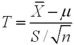 If a random sample of size n is taken from a normal population with a finite variance,then the statistic follows the t distribution with (n - 1)degrees of freedom,df.