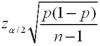 <strong>Which of the following is the correct formula for the margin of error in the interval estimation of p?</strong> A) B) C) D)