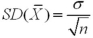 <strong>What is the relationship between the standard deviation of the sample mean and the population standard deviation?</strong> A) B) C) D)