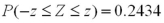 Find the value of z for which the standard normal random variable Z satisfies the following: A) b. c. d.