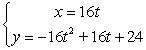 <strong>Find parametric equations for the path of a projectile launched from height ft with initial speed ft/s at angle from the horizontal.</strong> A) B) C) D)