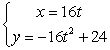 <strong>Find parametric equations for the path of a projectile launched from height ft with initial speed ft/s at angle from the horizontal.</strong> A) B) C) D)
