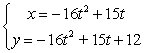 <strong>Find parametric equations for the path of a projectile launched from height ft with initial speed ft/s at angle from the horizontal.</strong> A) B) C) D)