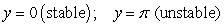 <strong>Identify the equilibrium solutions for , for , and determine if they are stable or unstable.</strong> A) B) C) D)