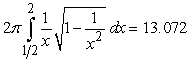 <strong>Identify the integral used to determine the surface area of the surface of revolution for the shape described by , , revolved about the x-axis.</strong> A) B) C) D)