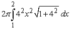 <strong>Identify the integral used to determine the surface area of the surface of revolution for the shape described by , , revolved about the x-axis.</strong> A) B) C) D)