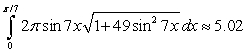 <strong>Set up the integral for the surface area of the surface of revolution and approximate the integral with a numerical method. Round answers to two decimal places. revolved about the x-axis</strong> A) B) C) D)