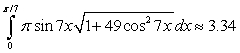 <strong>Set up the integral for the surface area of the surface of revolution and approximate the integral with a numerical method. Round answers to two decimal places. revolved about the x-axis</strong> A) B) C) D)