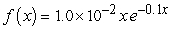The pdf describing the chance that a given insect will die at a particular age, x days, is . What is the chance the insect will live less than 10 days?