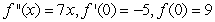 <strong>Find the function satisfying the given conditions. </strong> A) B) C) D)