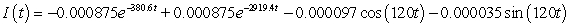 <strong>A series circuit has a 0.1 henry inductor, a 330 ohm resistor, and a 0.000009 farad capacitor. There is an initial charge of 0.000002 coulombs, there is no initial current, and there is an applied voltage which is described as . Identify the solution to the differential equation that describes the charge on the capacitor as a function of time.</strong> A) B) C) D)