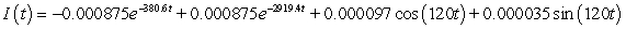 <strong>A series circuit has a 0.1 henry inductor, a 330 ohm resistor, and a 0.000009 farad capacitor. There is an initial charge of 0.000002 coulombs, there is no initial current, and there is an applied voltage which is described as . Identify the solution to the differential equation that describes the charge on the capacitor as a function of time.</strong> A) B) C) D)