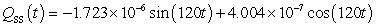 <strong>A series circuit has a 0.1 henry inductor, a 320 ohm resistor, and a 0.000006 farad capacitor. There is an initial charge of 0.000003 coulombs, there is no initial current, and there is an applied voltage which is described as . Identify the steady-state solution to the differential equation.</strong> A) B) C) D)