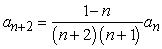 <strong>Find the recurrence relation for the general power series solution to the second order equation .</strong> A) B) C) D)